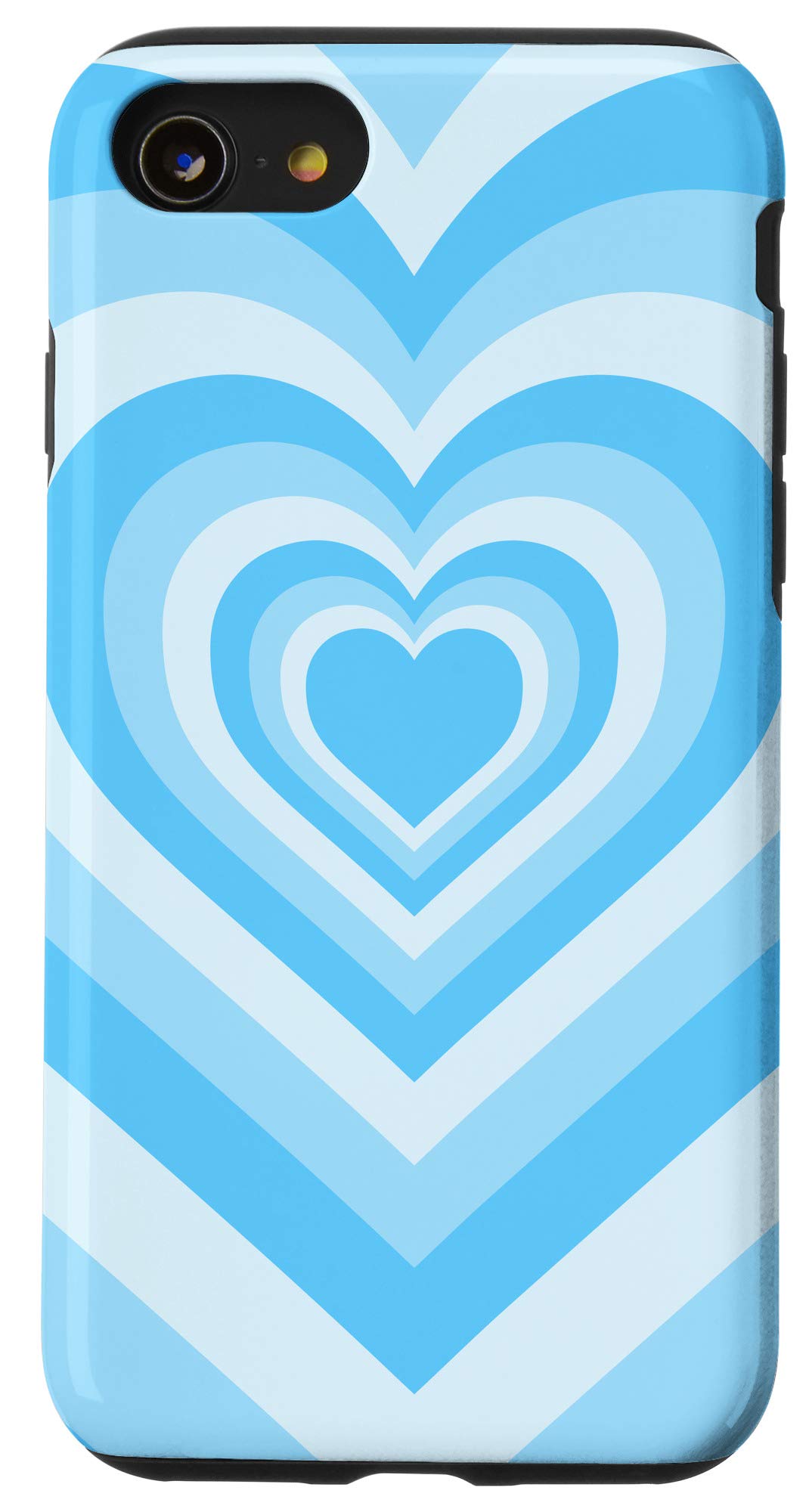 iPhone SE (2020) / 7 / 8 Blue Love Heart Coffee Latte Cute Valentines Day Phone Case - Perfect for Daily Use, Gifts, and Special Occasions