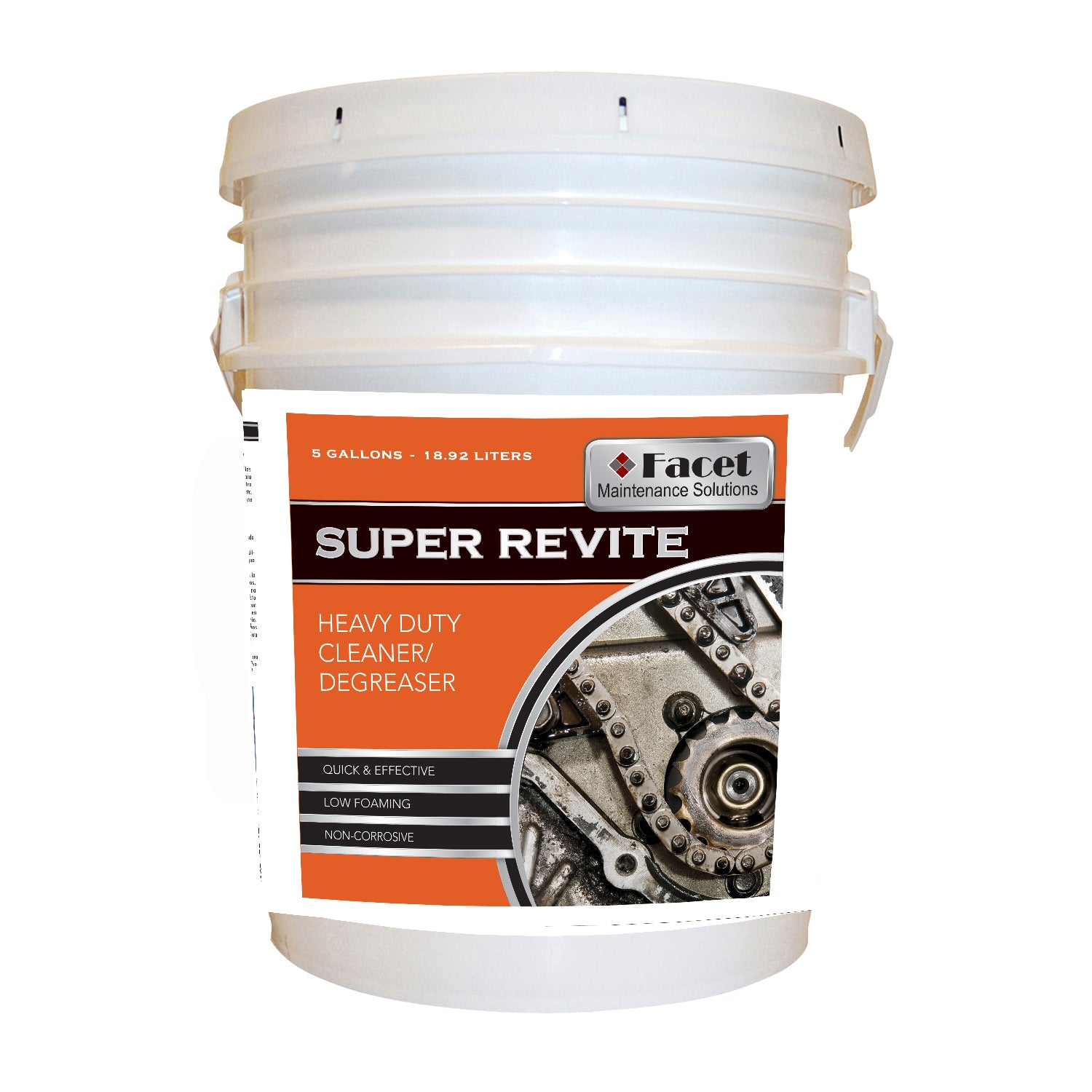Facet Super Revite Heavy Duty Degreaser - 5 Gallon Pail | Industrial Strength Cleaner for Garage, Workshop & Auto Repair | Removes Grease, Oil & Grime