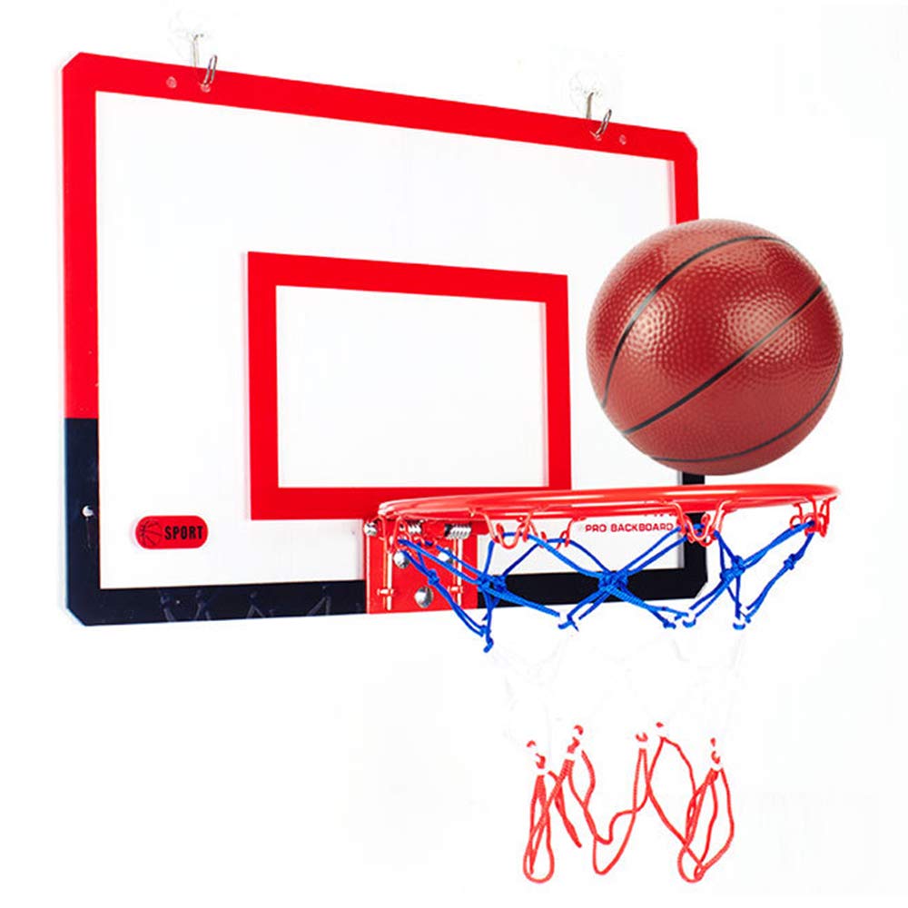 Wall Mounted Basketball Hoop Set for Kids Ages 6-12 - Adjustable Height Backboard with Air Pump & Ball - Perfect Indoor/Outdoor Play for Driveway, Backyard, or Bedroom Sports Fun