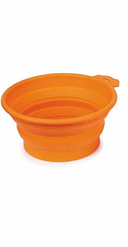 Orange Silicone Travel Bowl for Dogs, Cats & Humans - Collapsible 25 oz Pet & Camping Bowl - Perfect for Hiking, Travel & Outdoor Adventures