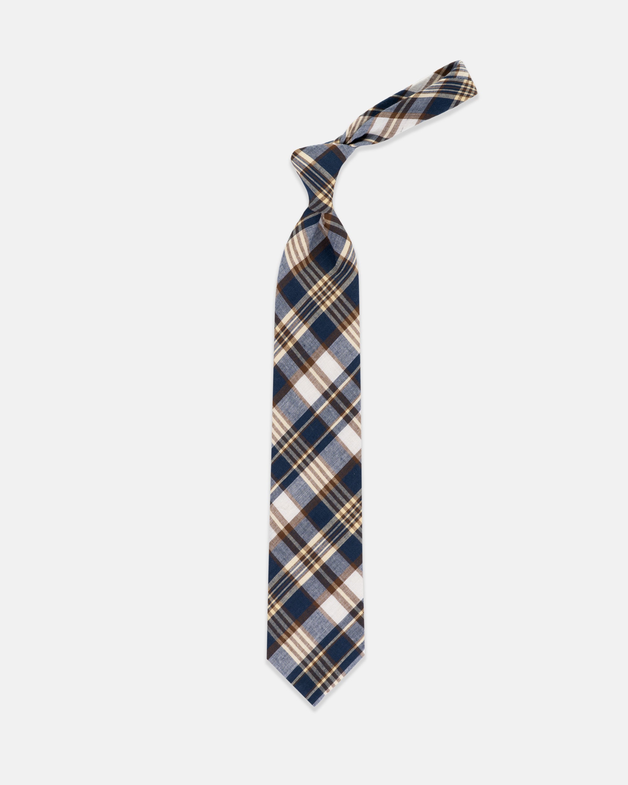 Premium Cotton Madras Tie for Men - Classic Plaid Pattern, Breathable & Lightweight - Perfect for Weddings, Business & Formal Occasions