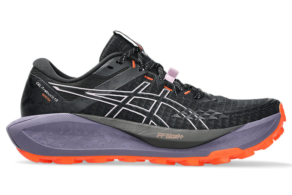 ASICS Gel Trabuco 13 GTX Women's Trail Running Shoes (B Width) - Black/Light Ube | Waterproof Hiking & Outdoor Adventure Footwear for Women