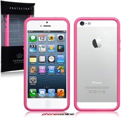 Apple iPhone 5 Pink Protective Bumper Case - Shockproof & Scratch Resistant Cover for Everyday Use, Travel, and Outdoor Activities