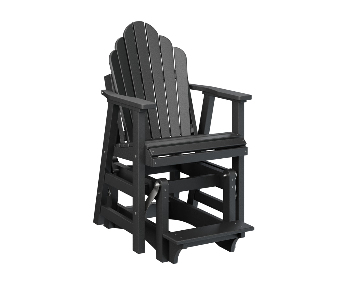 Berlin Gardens Cozi Back Single Counter Glider - Outdoor Patio Swivel Bar Stool for Kitchen Island, Deck & Poolside Relaxation