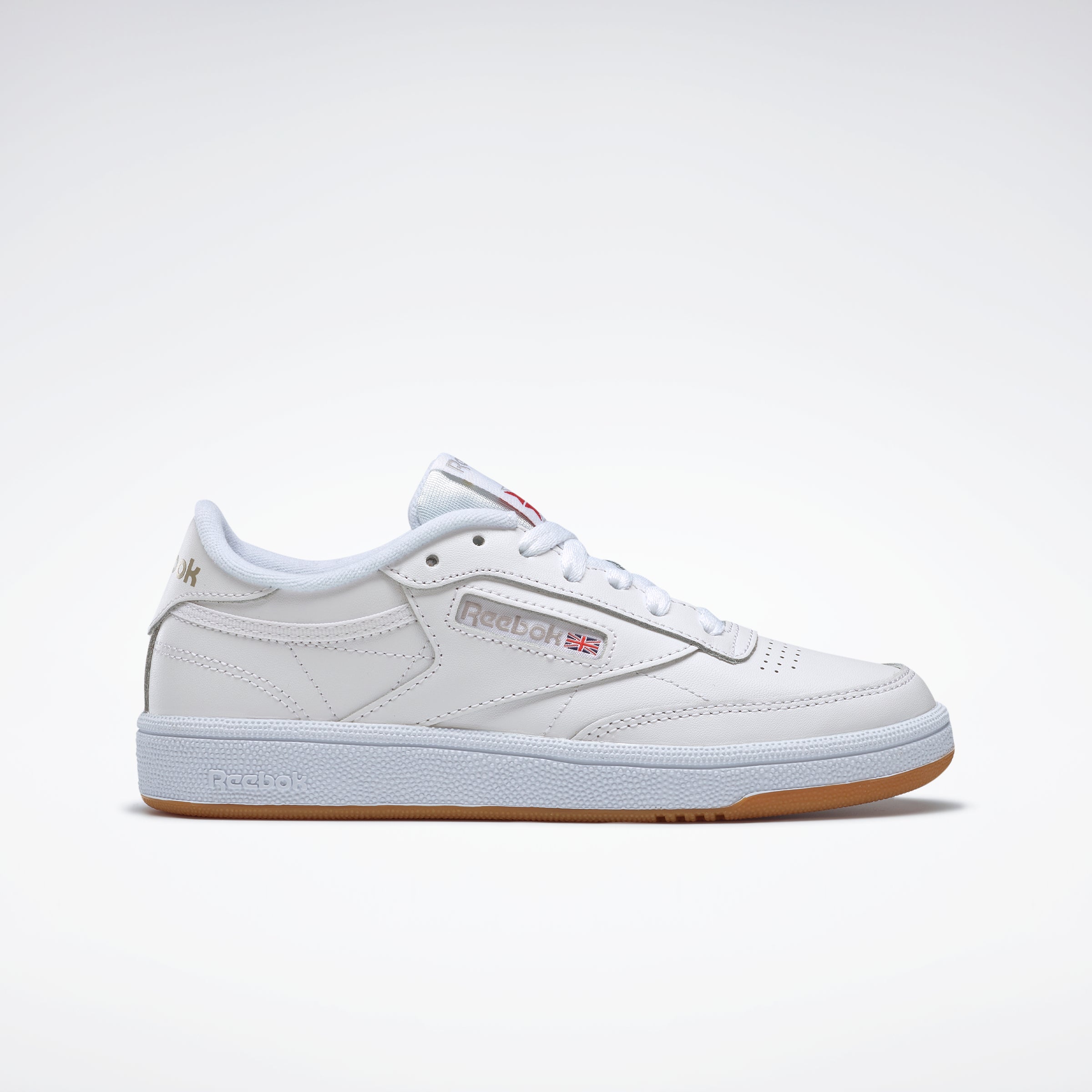 Reebok Club C 85 Vintage Sneakers - White, Light Grey & Gum Sole | Classic Casual Shoes for Men & Women | Perfect for Everyday Wear, Gym & Street Style