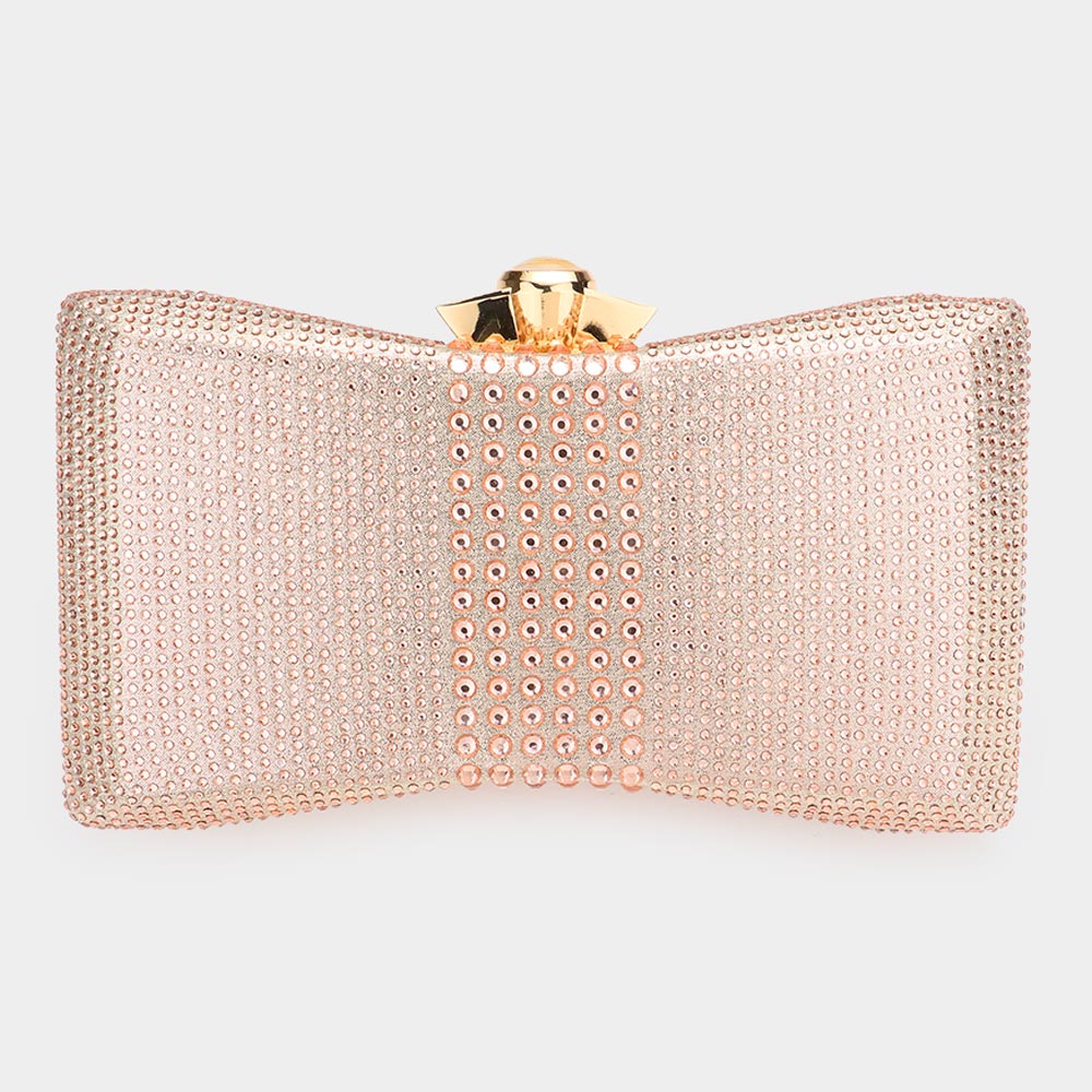 Elegant Peach Bling Evening Clutch Crossbody Bag for Women - Sparkly Party Purse for Weddings, Prom & Night Out