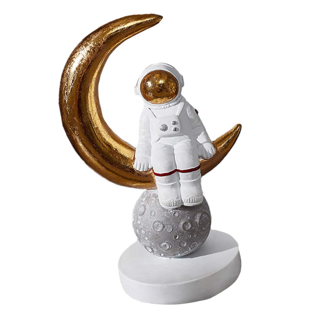 PRETYZOOM Handmade Resin Astronaut Ornament - Cute Cartoon Astronaut Decor for Desktop, Car, Birthday Gifts & Showcase Display - Unique Space-Themed Home Office Decor for Sci-Fi Fans & Collectors