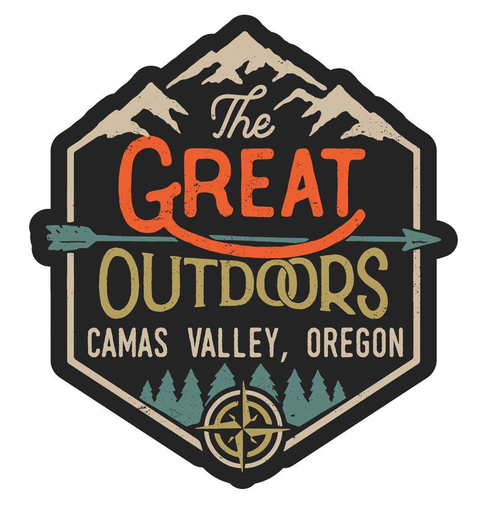4-Inch Vinyl Decal Sticker - Camas Valley Oregon The Great Outdoors Design - Perfect for Laptops, Water Bottles & Car Windows