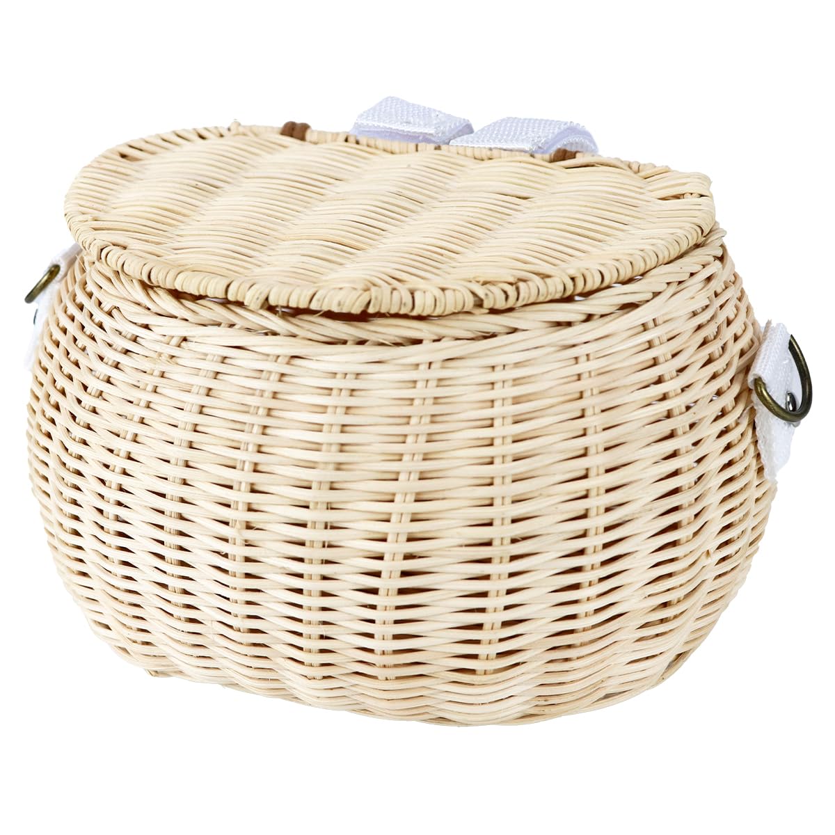 Kids Bike Basket - Woven Rattan Front Handlebar Basket with Shoulder Strap for Children's Bicycle, Scooter & Tricycle | Perfect for School, Park Rides & Outdoor Adventures