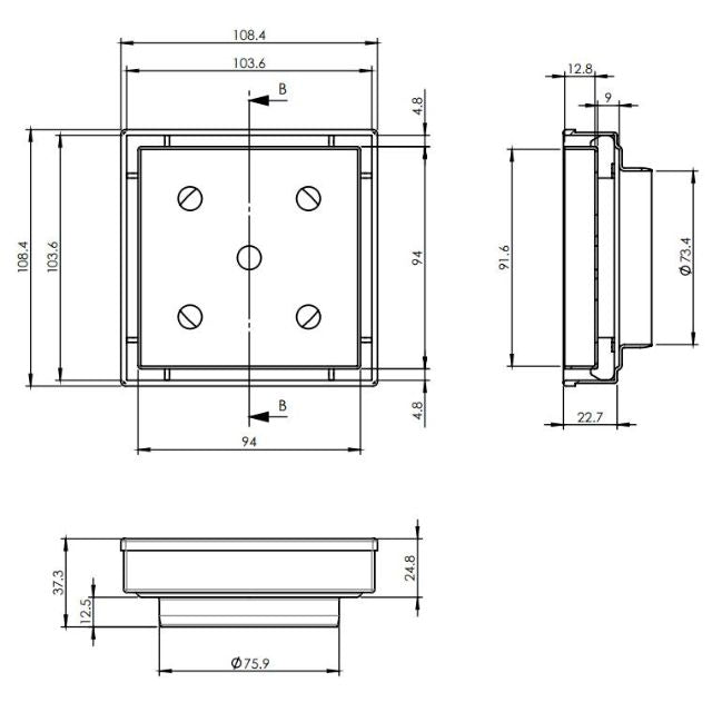 316 Stainless Steel Square Tile Insert Waste Drain 80mm Outlet - Rustproof & Durable Bathroom Sink Drain Cover for Showers, Kitchens & Wet Areas