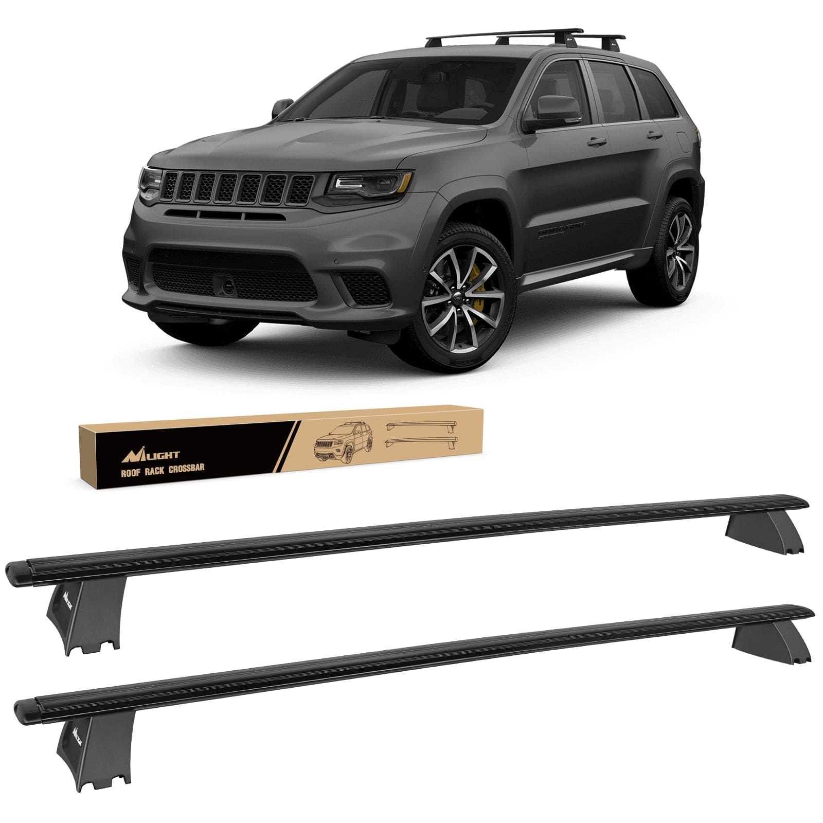 Jeep Grand Cherokee Aluminum Roof Rack Cross Bars - Anti-Theft Lock for 2011-2021 Models | Perfect for Outdoor Adventures, Camping & Cargo Transport