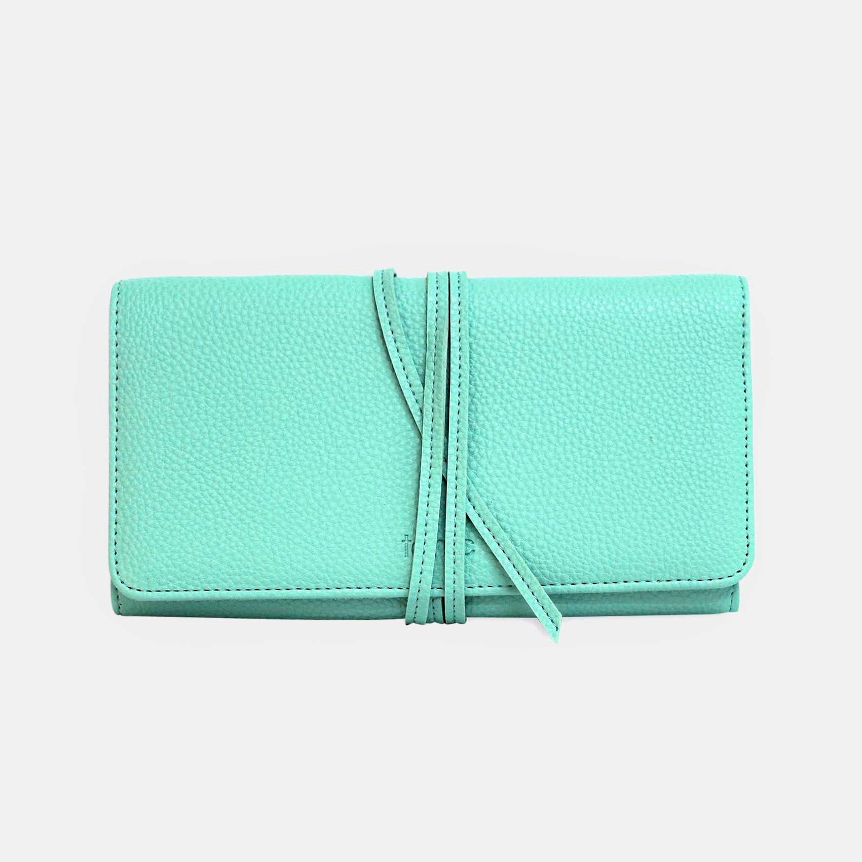 Elegant Jewelry Wrap Organizer - POP Mint Green Velvet Jewelry Holder for Necklaces, Bracelets & Rings | Perfect for Travel, Home Storage & Gift Giving