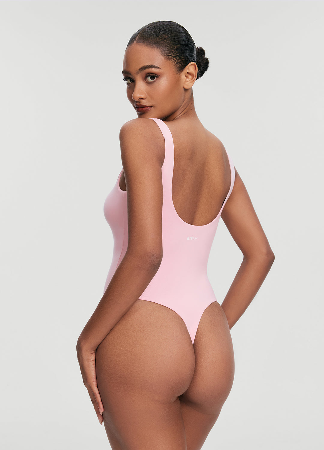 Scoop Back Bodysuit for Women - Stretchy Comfortable Seamless T-Shirt - Perfect for Layering, Workout & Everyday Wear