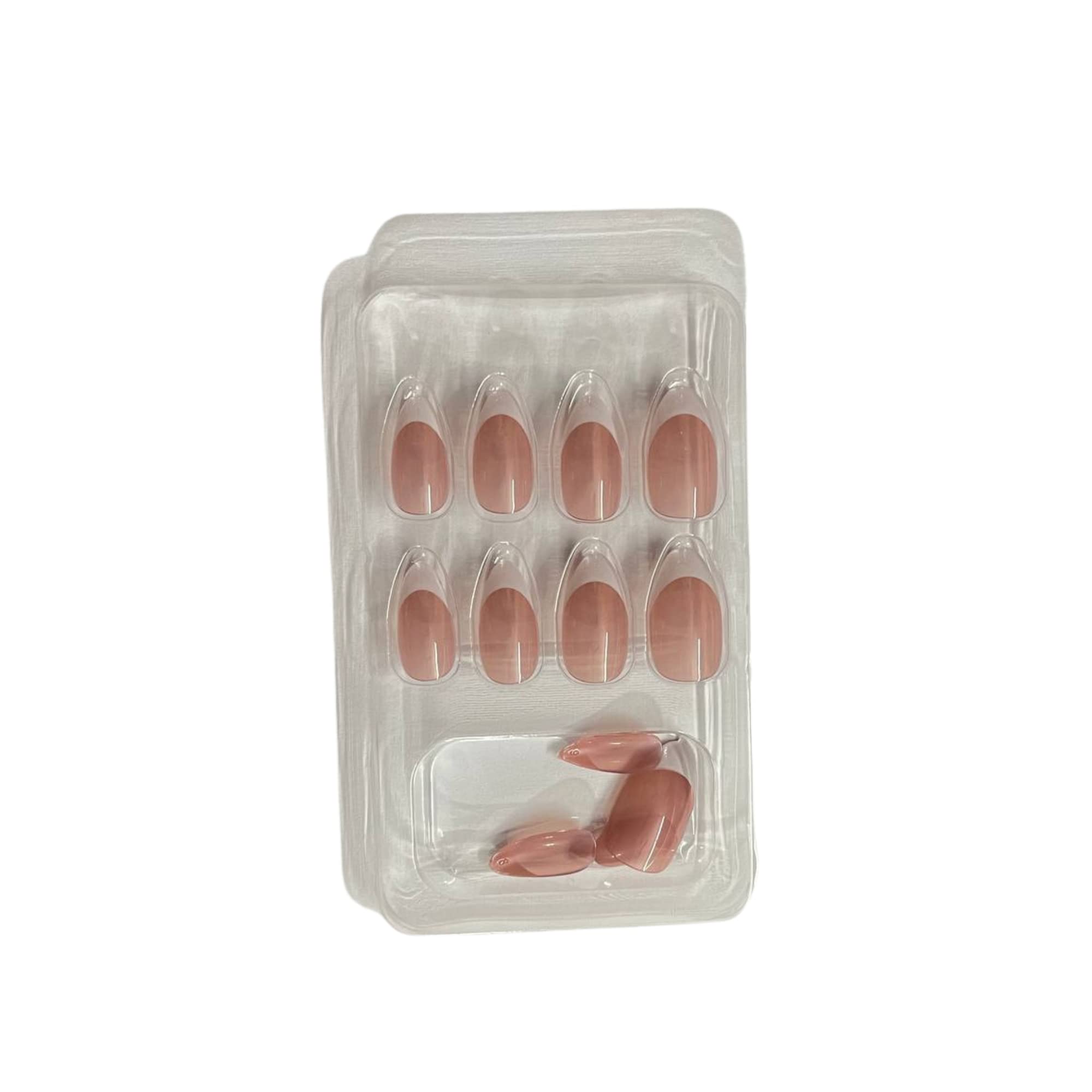 FASHION STORM® 12-Piece Durable False Nails Kit - Almond Shape French Manicure Press-On Nails for DIY At-Home Nail Art | Perfect for Parties, Weddings & Everyday Glam