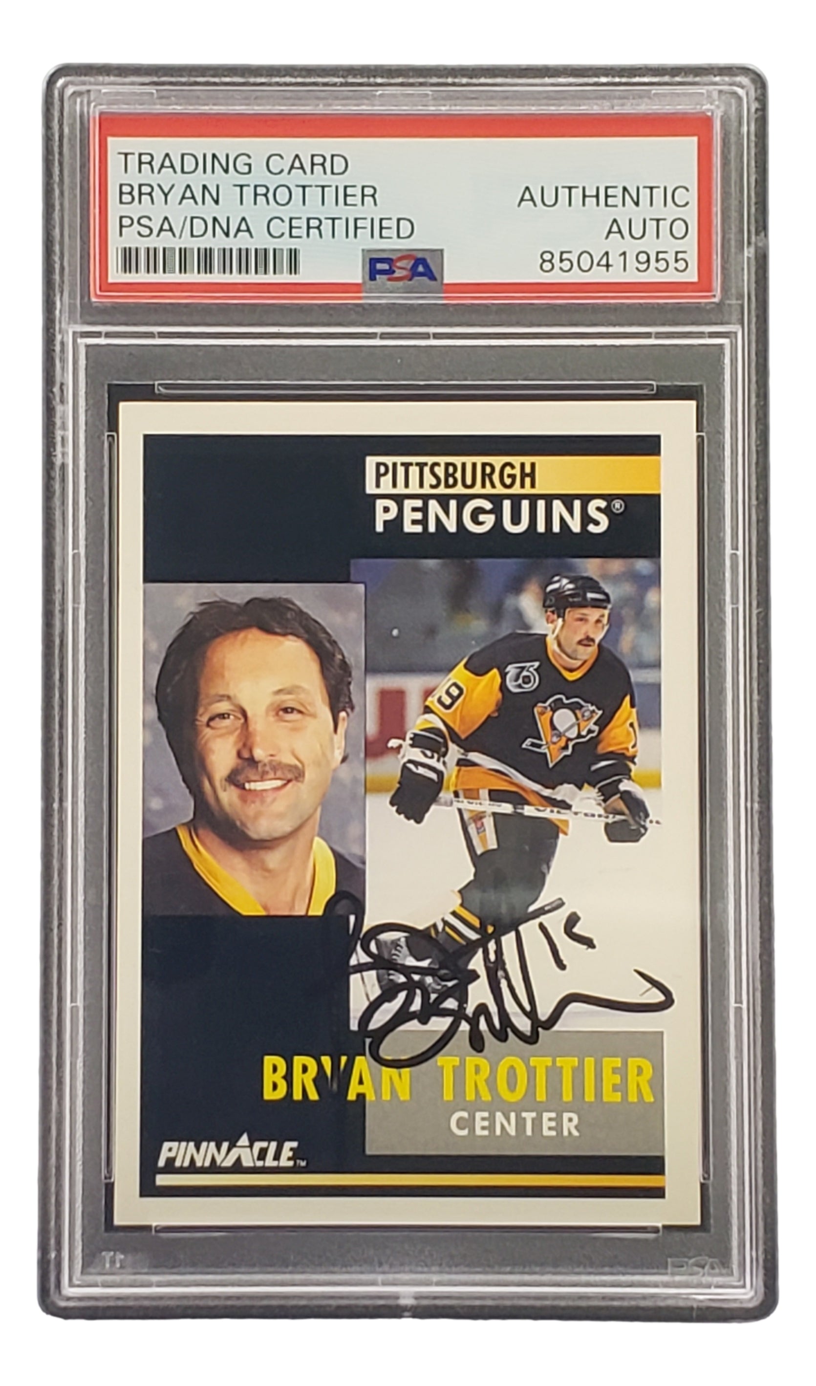 Bryan Trottier Autographed 1991 Pinnacle #241 Pittsburgh Penguins NHL Hockey Card - PSA/DNA Certified - Perfect for Hockey Memorabilia Collections & Sports Fan Gifts