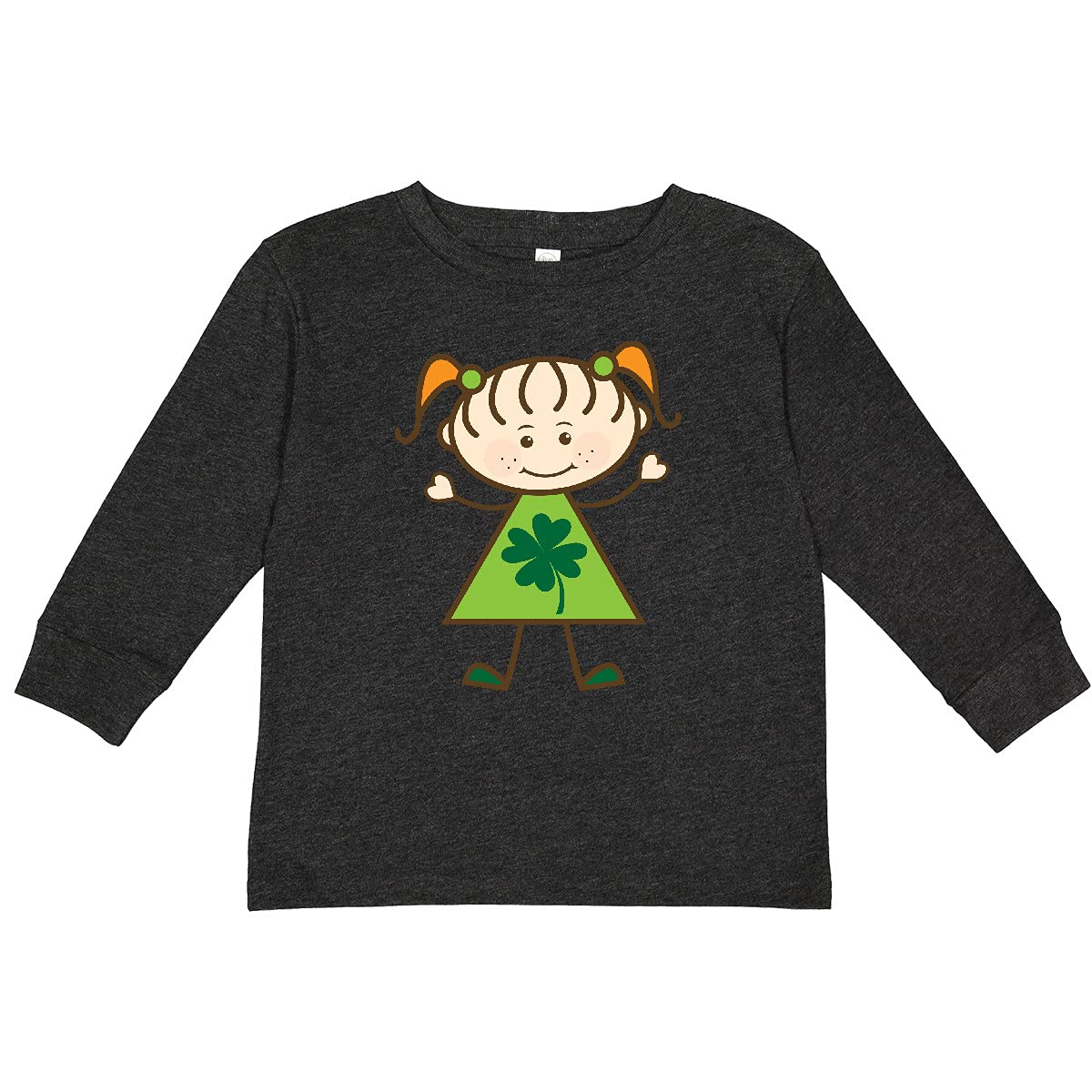 Inktastic St. Patrick's Day Irish Girl Toddler Long Sleeve T-Shirt - Cute Green Outfit for Toddler Girls, St. Paddy's Day Celebration, Irish-Themed Party Wear