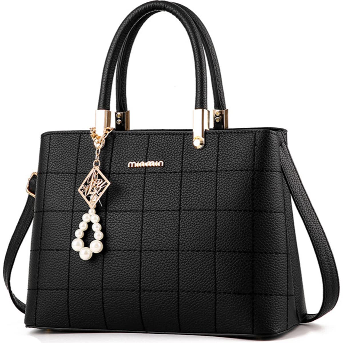 Women's PU Leather Top Handle Satchel - Stylish Shoulder Tote Bag for Work & Travel