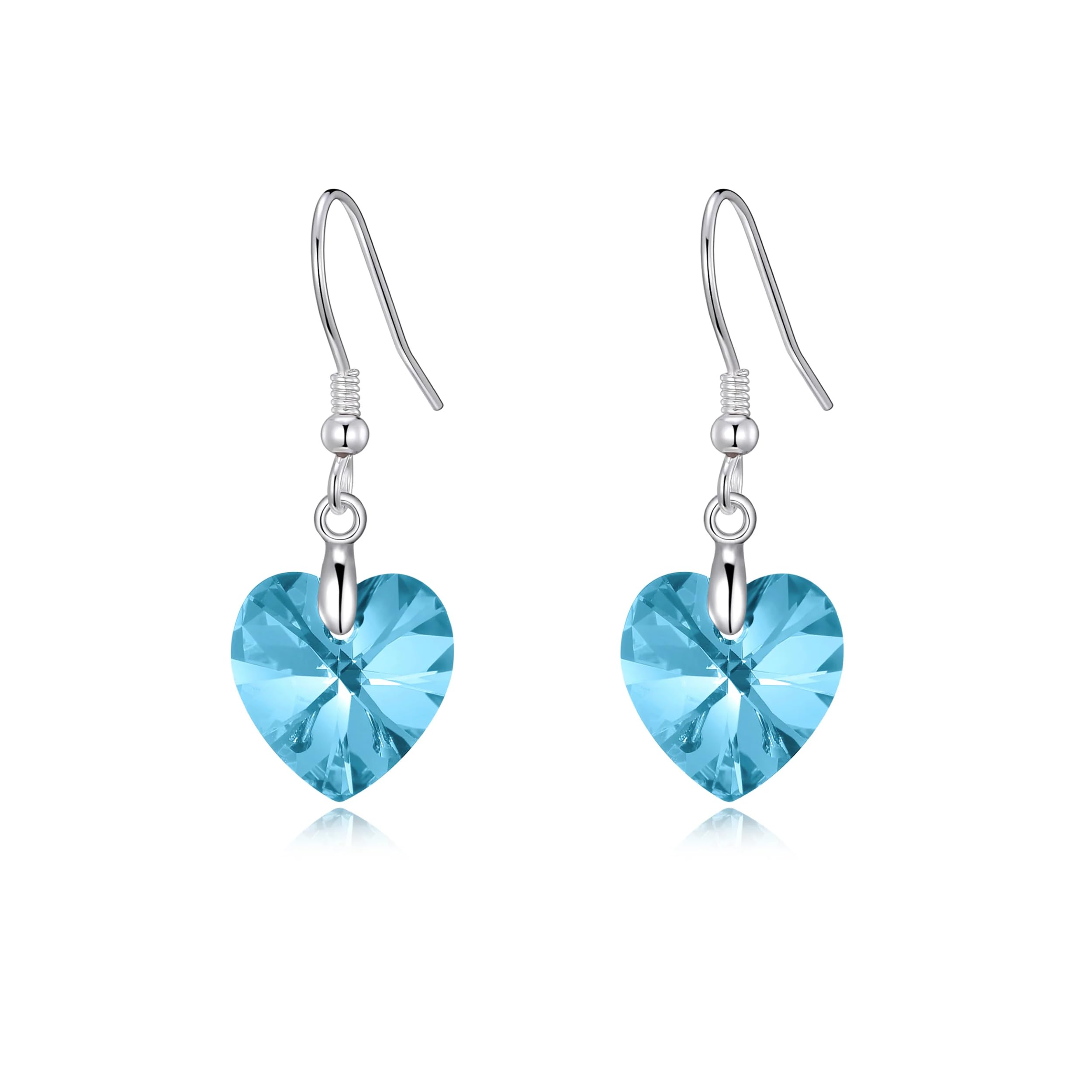Philip Jones Sterling Silver Aquamarine Earrings with Zircondia® - Perfect for Weddings & Gifts