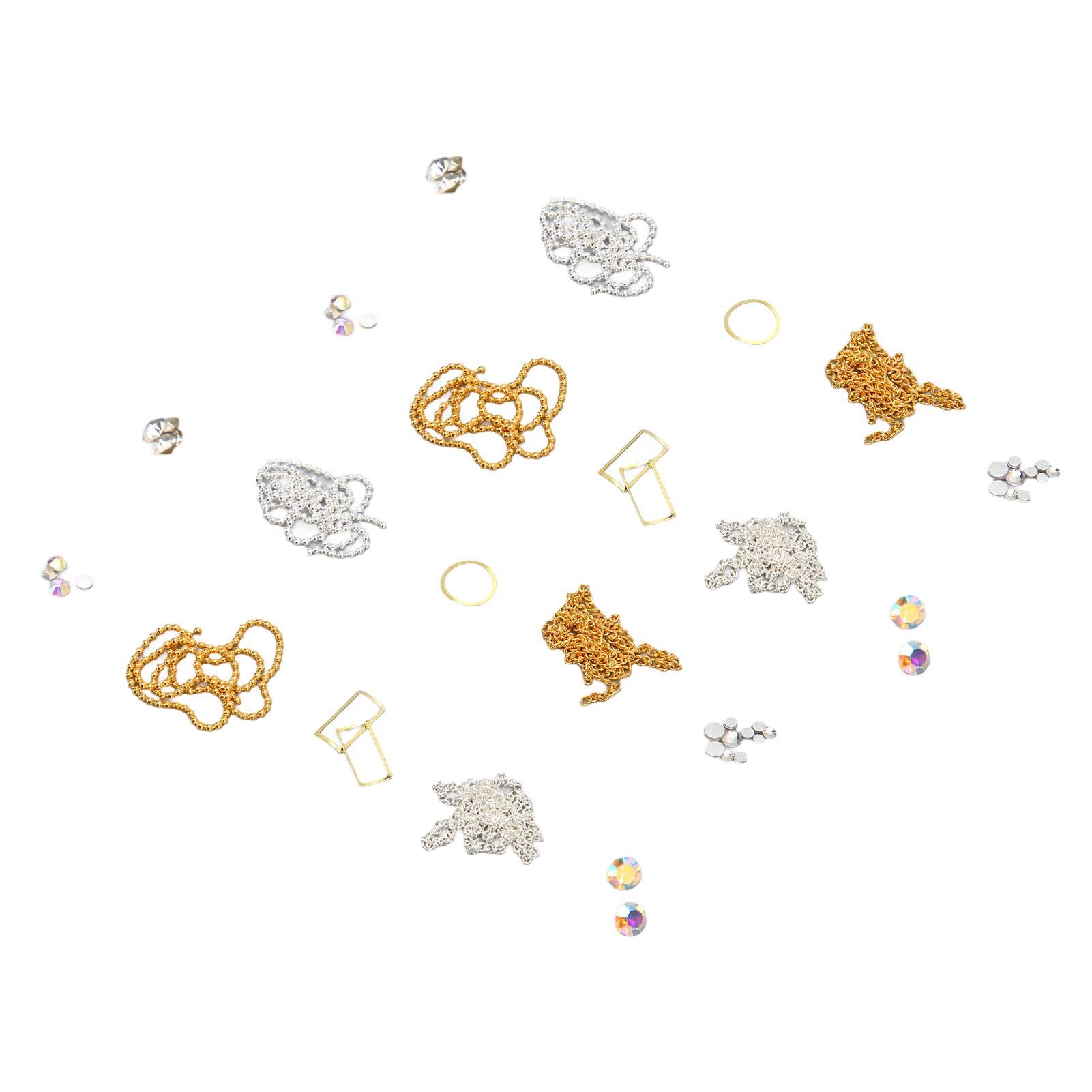 Shining Rhinestones Nail Art Decorations - Various Sizes Nail Chains for Nail Salons & SPAs | Perfect for DIY Manicures, Nail Extensions & Professional Nail Designs