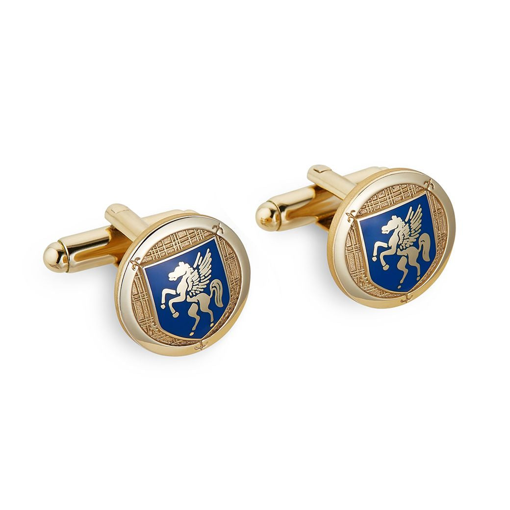 Elegant Gold-Plated Round Inner Temple T Bar Cufflinks for Men - Perfect for Weddings, Business Meetings & Formal Events