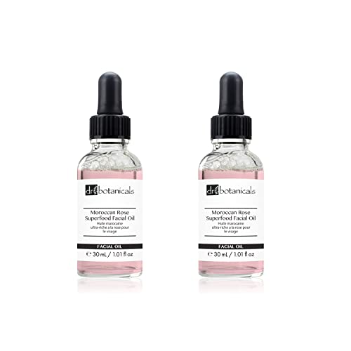 Dr. Botanicals Moroccan Rose Superfood Facial Oil 1.01 fl oz - Hydrating & Anti-Aging Face Oil for Dry Skin, Vegan & Cruelty-Free - Perfect for Night Routine & Glowing Skin Care