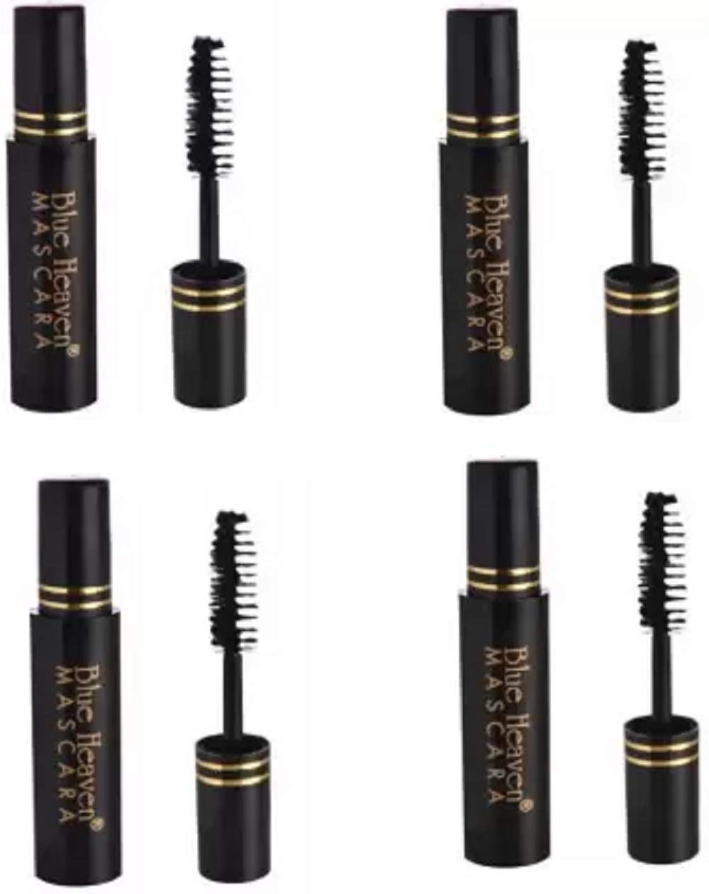 Blue Heaven Ultra Thick Volumizing Mascara - 8.5ml (4 Pack, 34ml Total) - Black Waterproof Lengthening Mascara for Dramatic Lashes - Perfect for Daytime, Night Out & Special Occasions