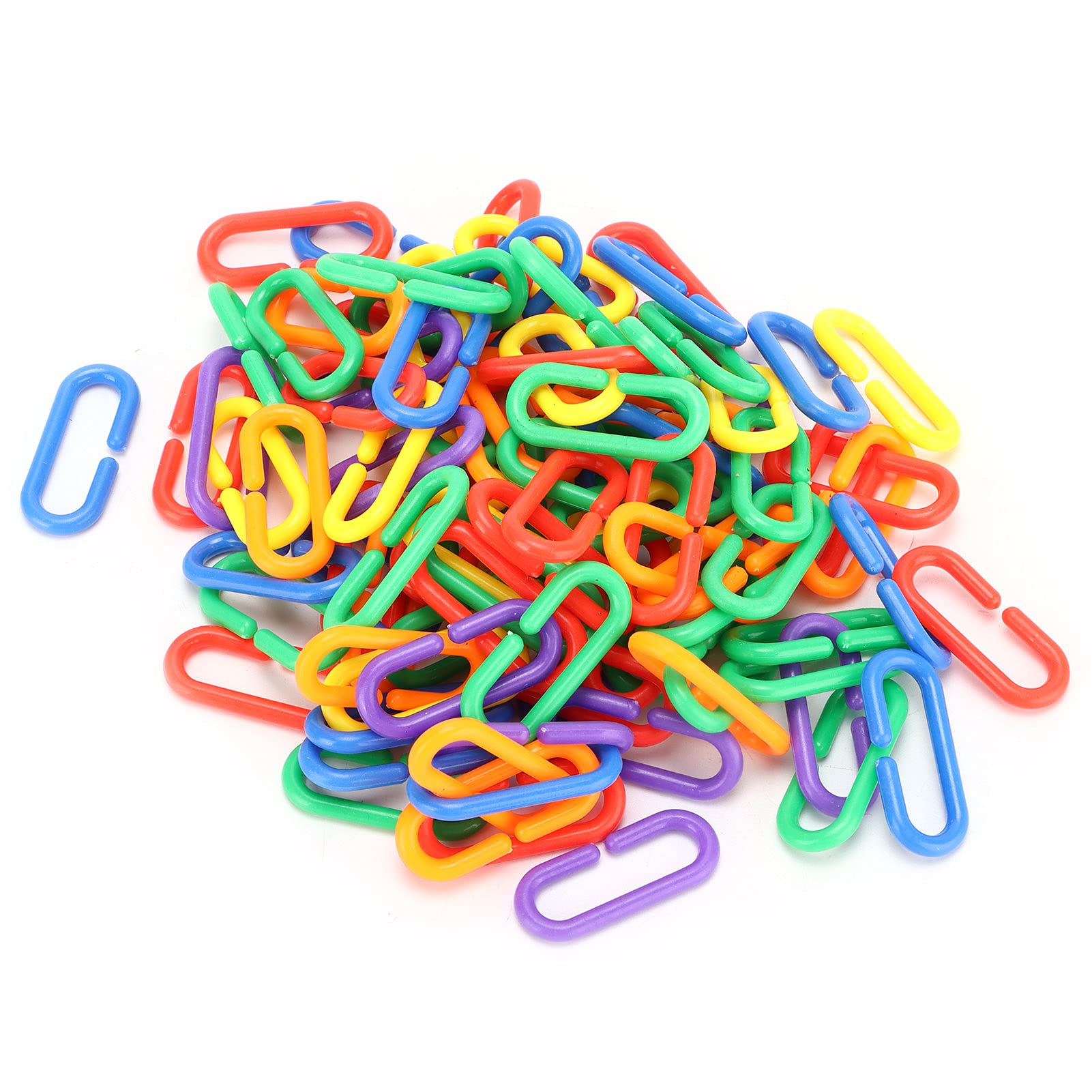 Colorful Plastic Bird Biting Toy - Educational Chain Chewing Toy for Parrots & Cockatiels - Cage Hanging Bird Enrichment Toy for Mental Stimulation & Beak Exercise (Perfect for Small & Medium Birds)