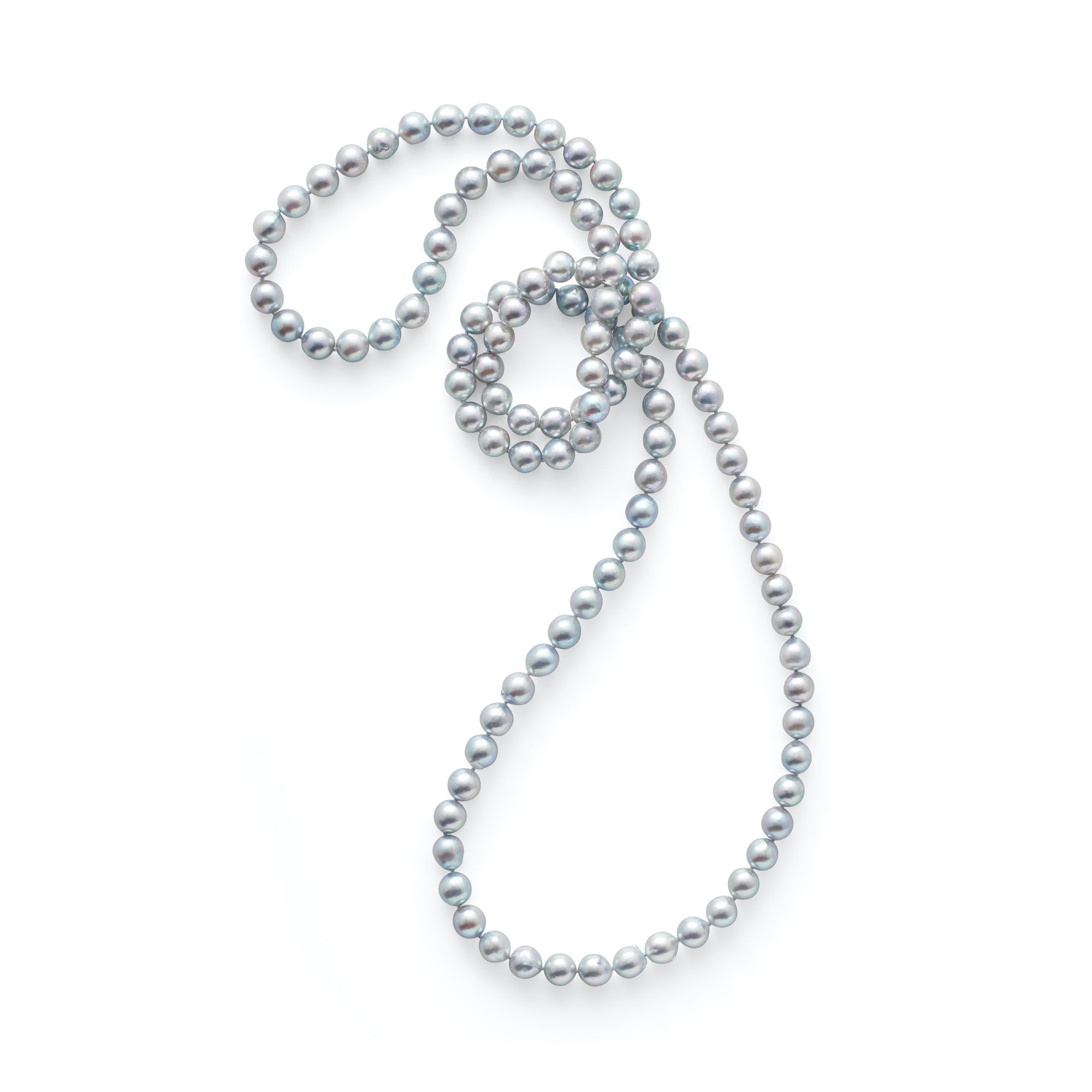 Baroque Blue Akoya Pearl Rope Necklace - Elegant Statement Jewelry for Women | Perfect for Weddings, Parties & Special Occasions