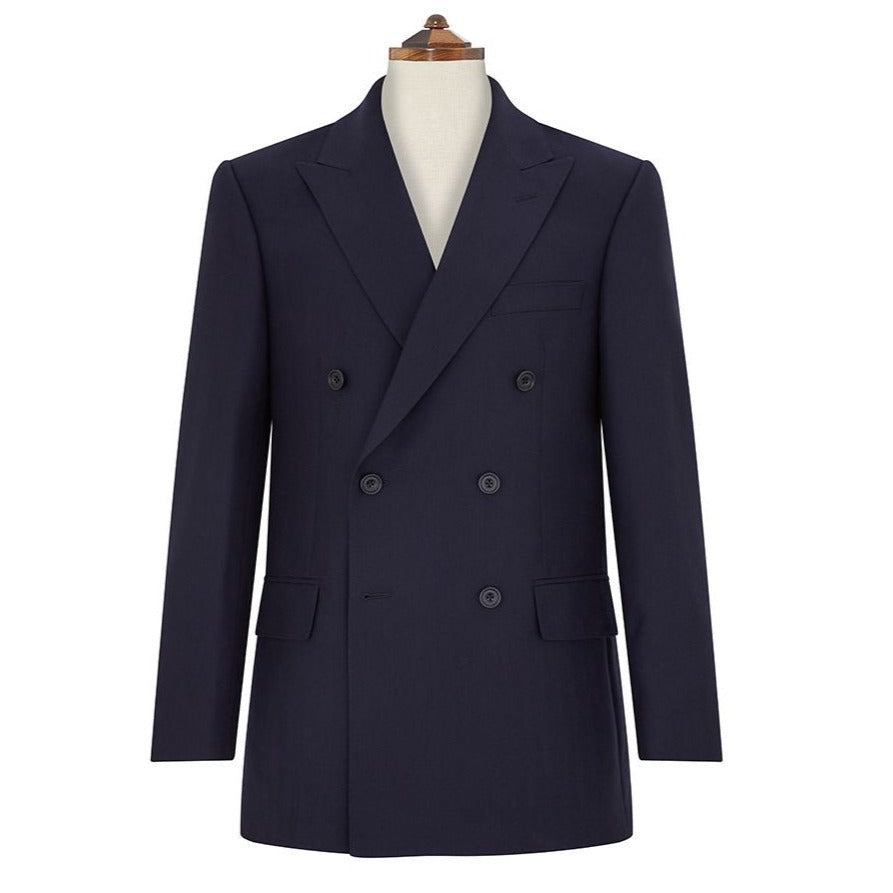 Kingsbury Navy Wide Herringbone Suit for Men | Premium Wool Business Suit | Formal Office Attire & Wedding Suit