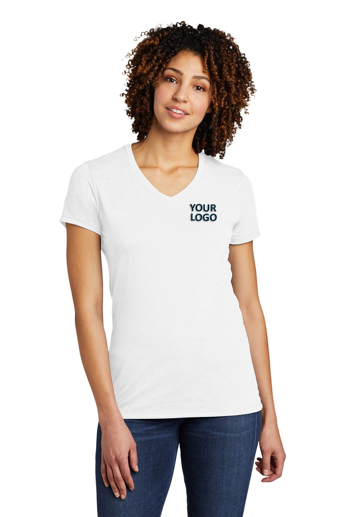 Allmade Women's Tri-Blend Custom V-Neck T-Shirt - Soft Fair Trade Organic Cotton Tee for Casual Wear, Workouts & Everyday Comfort