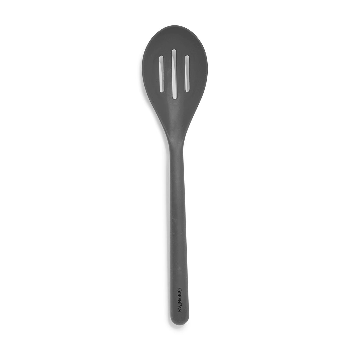 Premium Platinum Silicone Slotted Spoon - Heat-Resistant Kitchen Utensil for Cooking, Serving & Straining - Perfect for Pasta, Soup & Salad (Gray)