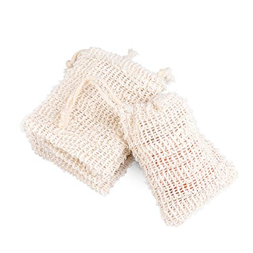 Organic Hemp Mesh Storage Bags - Natural Exfoliating & Foam Maker Bubble Net Bags for Bath, Shower, and Kitchen Use | Eco-Friendly Storage Solution