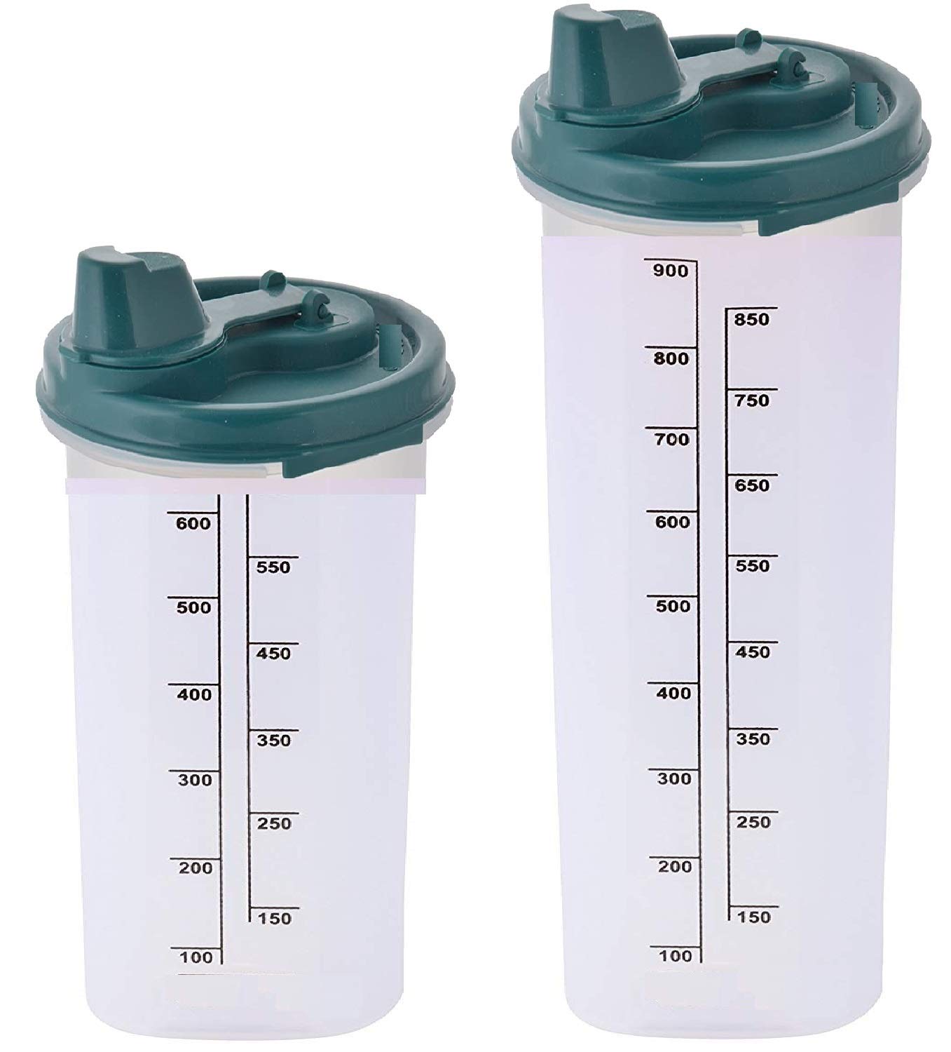 DOVEAZ Microsafe Plastic Oil Dispenser - 1000ml + 600ml Kitchen Oil Storage Containers with Leak-Proof Lid (Grey) - Perfect for Cooking, Baking & Salad Dressing
