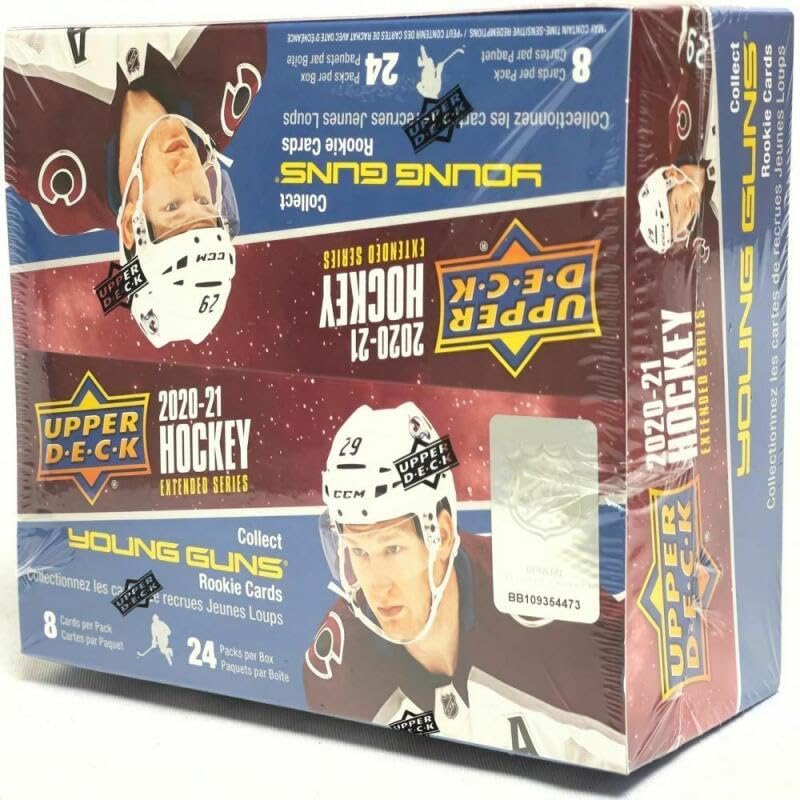 2020-21 NHL Hockey Cards Box - 24 Packs, 6 Young Guns for Collectors & Trading