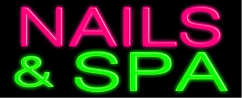 Handcrafted Nails & Spa Glass Neon Sign #10368 | Made in USA | Perfect for Salon Decor, Manicure Shop Lighting & Beauty Studio Wall Art