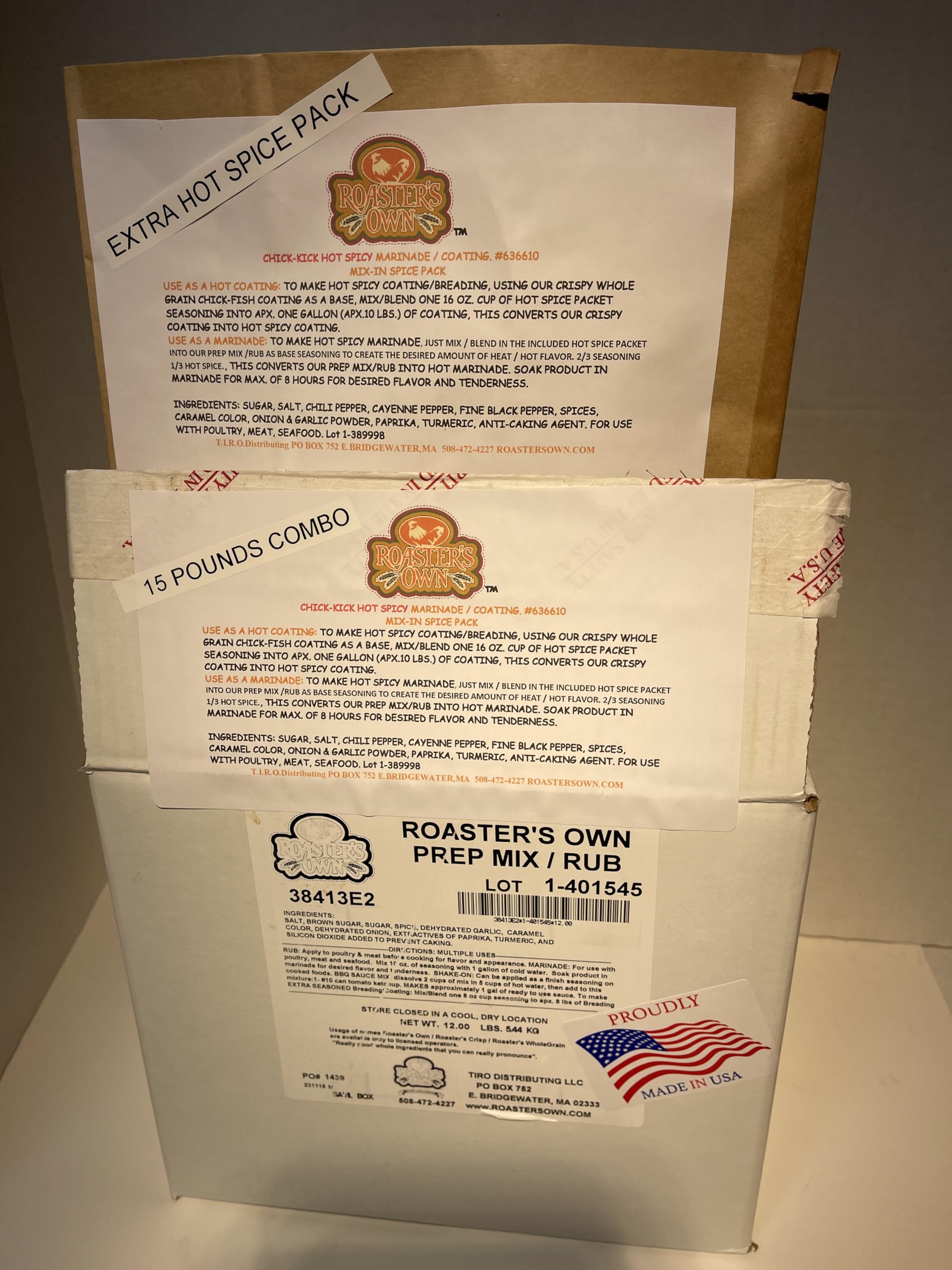 15 Lbs. Hot Chili Marinade & Brine - Commercial BBQ Rib Rub Mix for Chicken, Ribs & Meat - Adjustable Spice Level (Extra Hot Spice Pack Included) - Perfect for Pressure Fryers, Broasters & Grilling