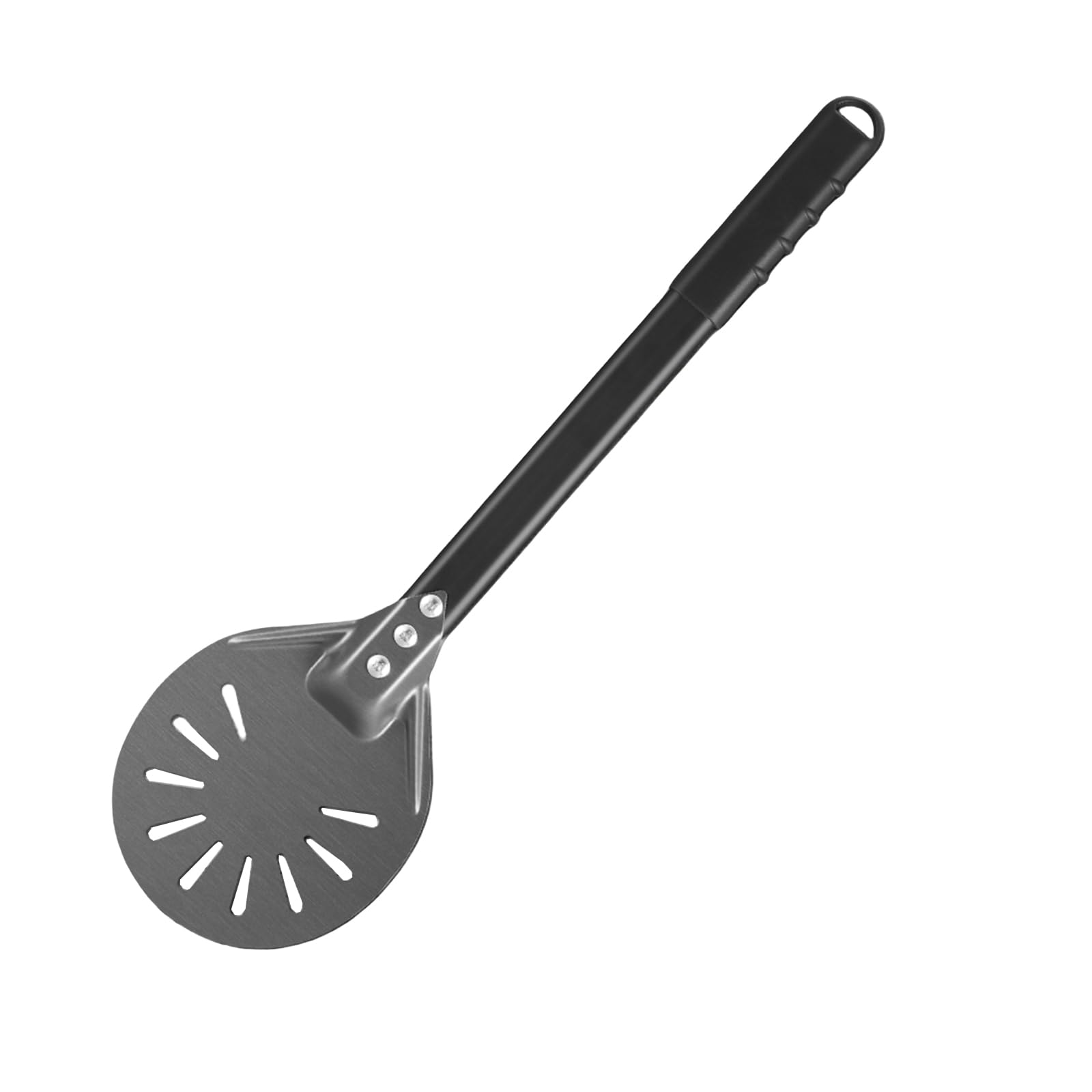 6 Inch Round Anodized Aluminum Perforated Pizza Peel Turner with Metal Handle - Professional Pizza Paddle Spinner for Outdoor Pizza Ovens - Perfect for Home Baking, Wood Fired Ovens & Restaurant Use