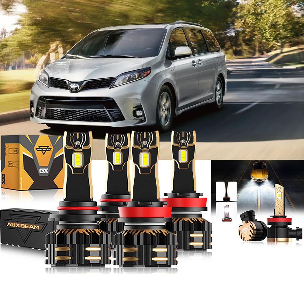 2020 Toyota Sienna 9005 D4S LED Headlight Bulbs Bundle - Super Bright White Light, Easy Installation - Perfect for Night Driving & Foggy Conditions