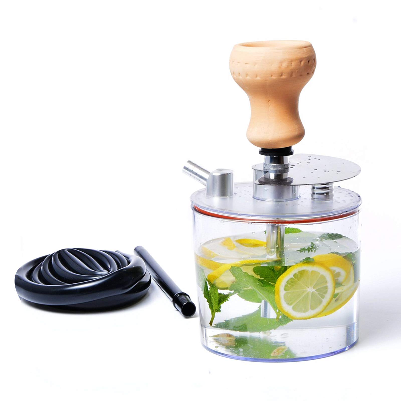 Premium Acrylic Hookah Set - Portable Shisha Kit with Ceramic Bowl, Hose & Charcoal Clip | BPA-Free | Perfect for Home Parties, Lounges & Outdoor Gatherings
