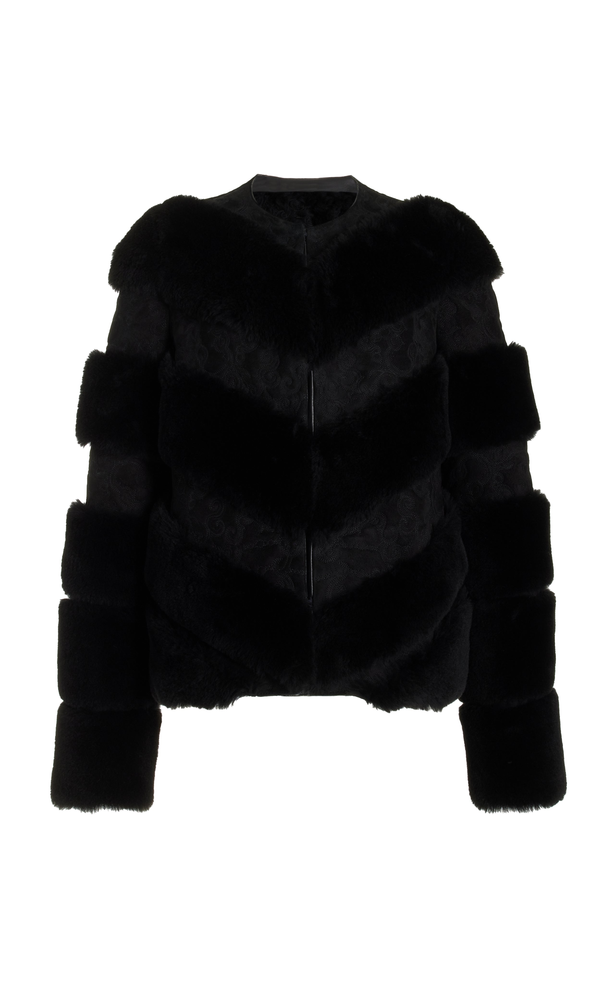 Carys Black Suede Embroidered Jacket with Shearling Lining - Stylish Winter Outerwear for Women | Perfect for Casual Outings & Cold Weather Fashion