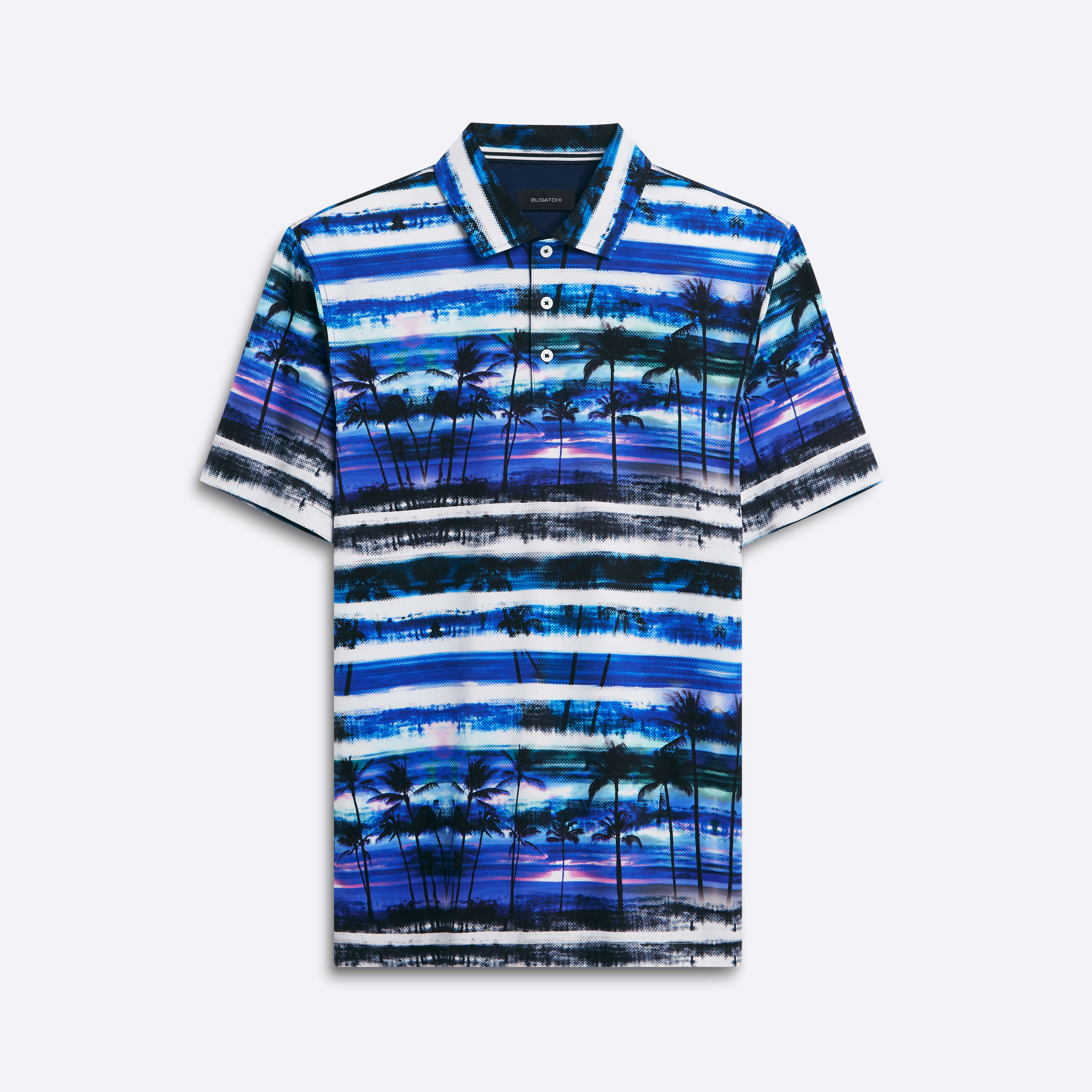 Hendrix Striped Palm Polo Shirt for Men - Breathable Casual Short Sleeve Golf Shirt - Perfect for Summer, Beach, and Outdoor Activities