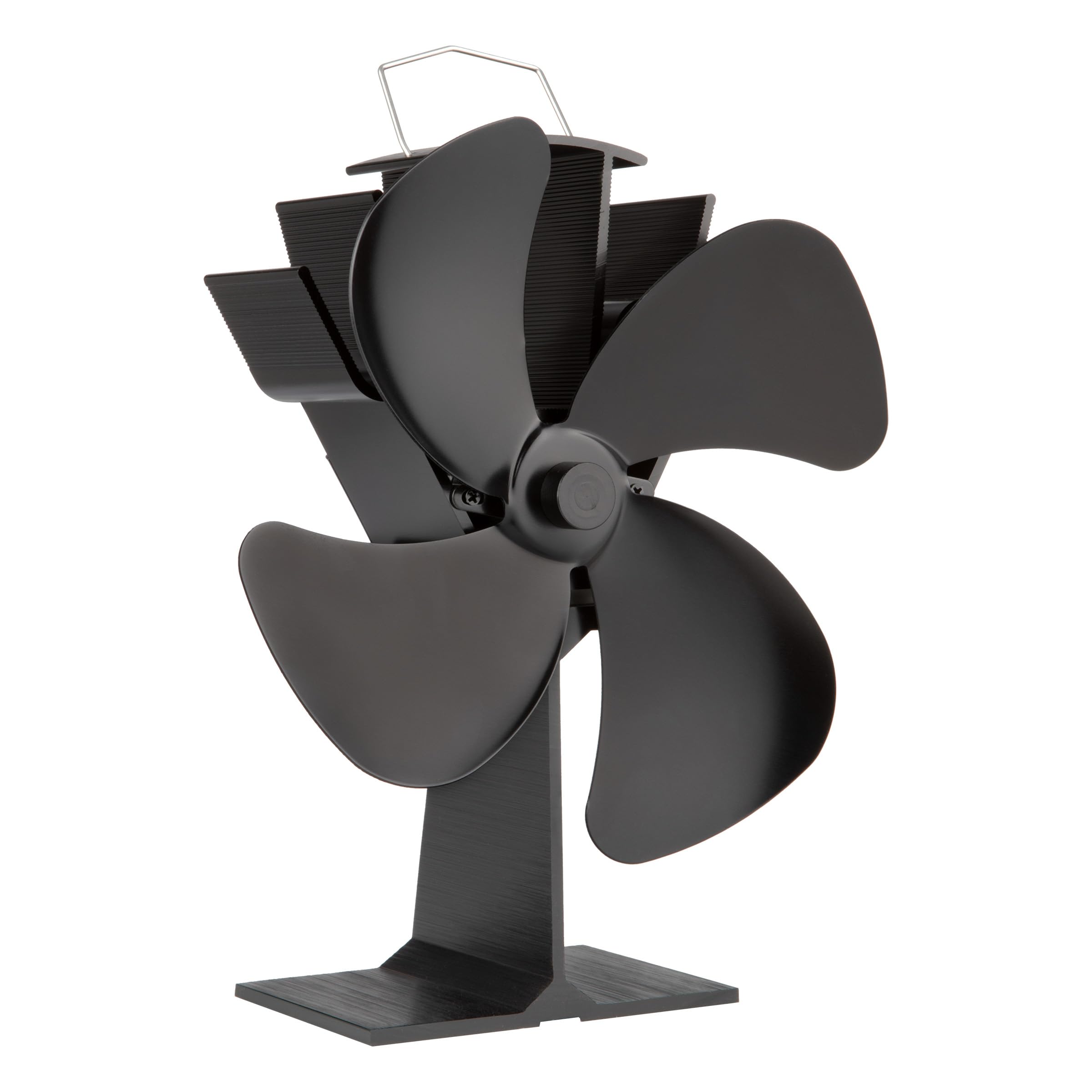 Eco-Friendly Heat-Powered Stove Fan for Wood Stoves & Fireplaces - Silent Operation, Low Maintenance - Efficient Warm Air Circulation for Home Heating - Perfect for Living Rooms, Cabins & Winter Comfort (Black) - Home-Complete