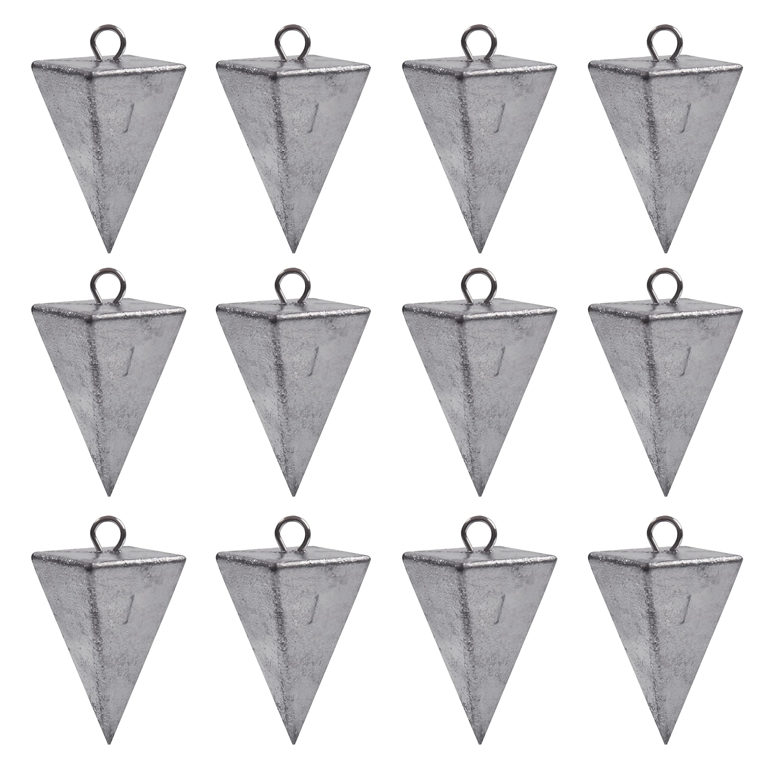 Pyramid Sinkers Fishing Weights - 1oz to 8oz Bullet Sinkers for Saltwater Surf Fishing, Tangle-Free Design - Perfect for Surf Casting, Bottom Fishing, and Offshore Angling