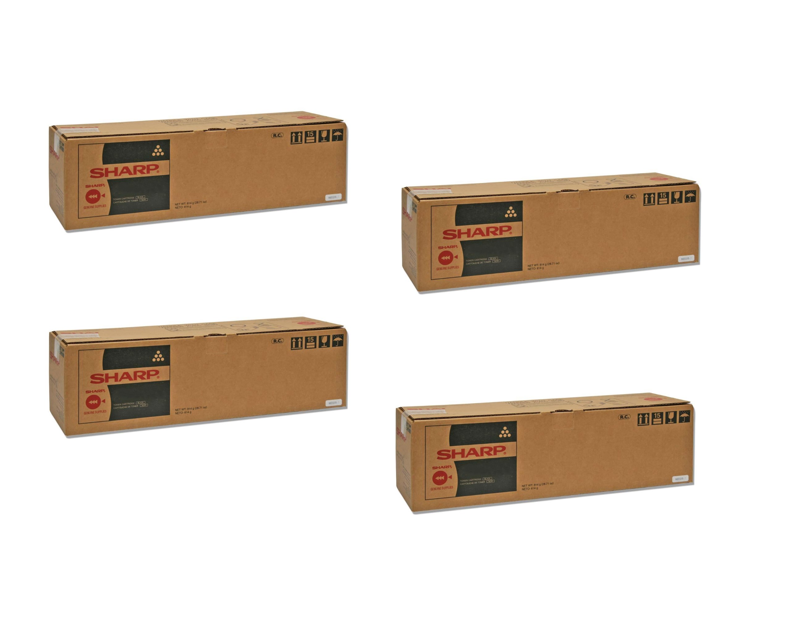 OEM Toner Cartridge Set (MX-62NTBA, MX-62NTCA, MX-62NTMA, MX-62NTYA) Compatible with Sharp MX-6240N & MX-7040N Printers - High Yield Replacement for Office & Business Printing Needs