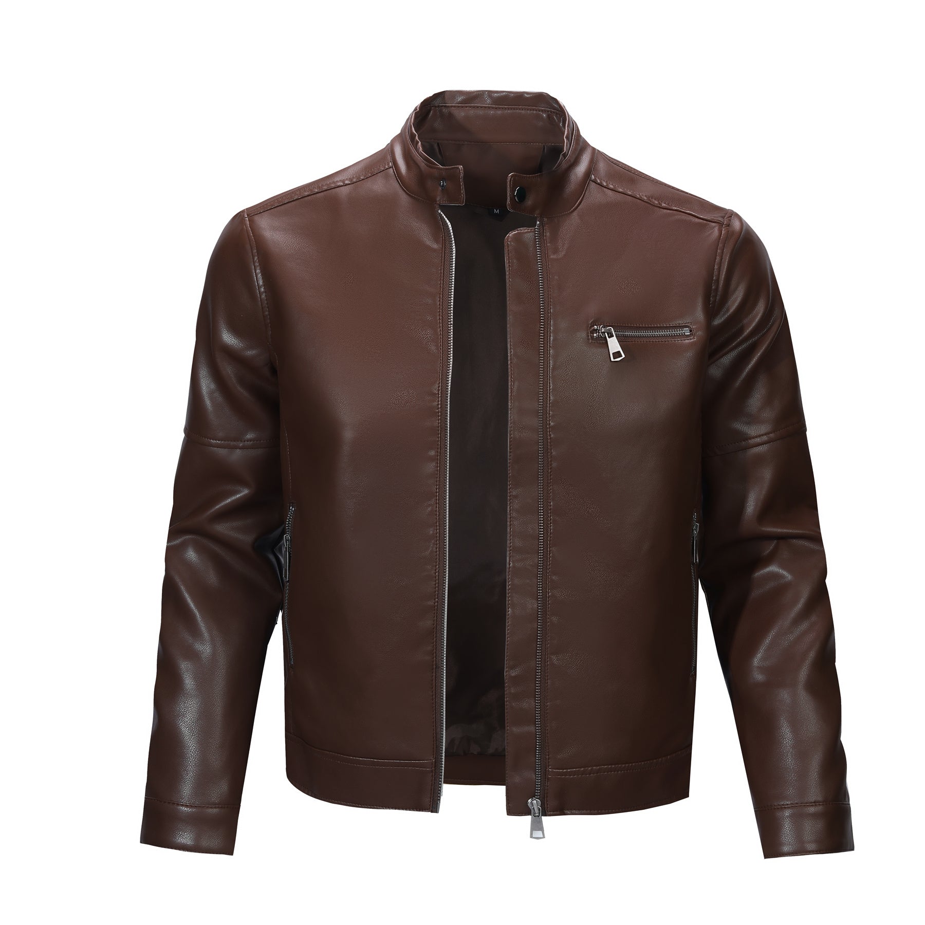 Men's Brown Leather Jacket - Casual Zip-Up Motorcycle Outerwear for Bikers & Fashion | Perfect for Riding, Daily Wear & Outdoor Adventures