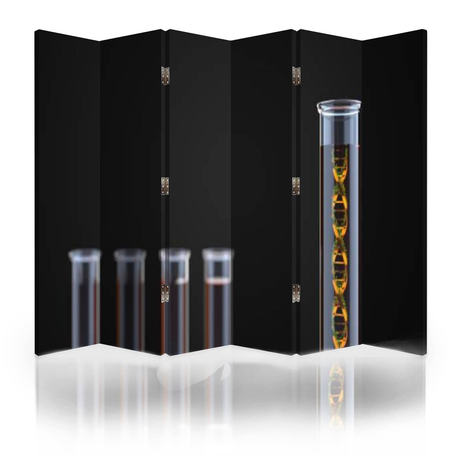 6-Panel Canvas Room Divider Screen - Abstract DNA Structure Folding Privacy Partition for Bedroom, Office & Living Room | Modern Space Separator & Wall Decor