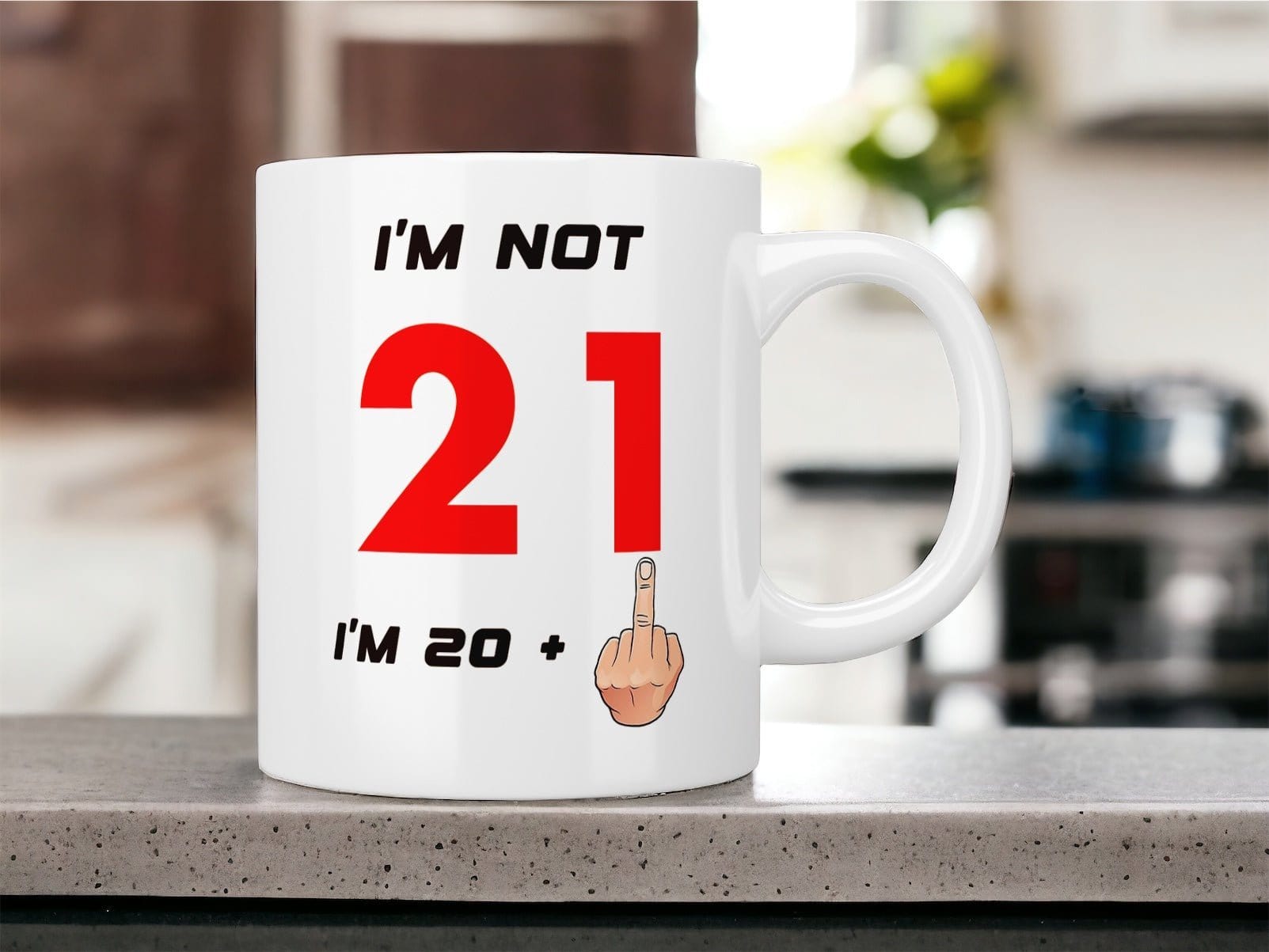 20+1 Funny 21st Birthday Mug - Not 21 Middle Finger Design - Perfect Gift for Birthday Parties & College Graduation Celebrations