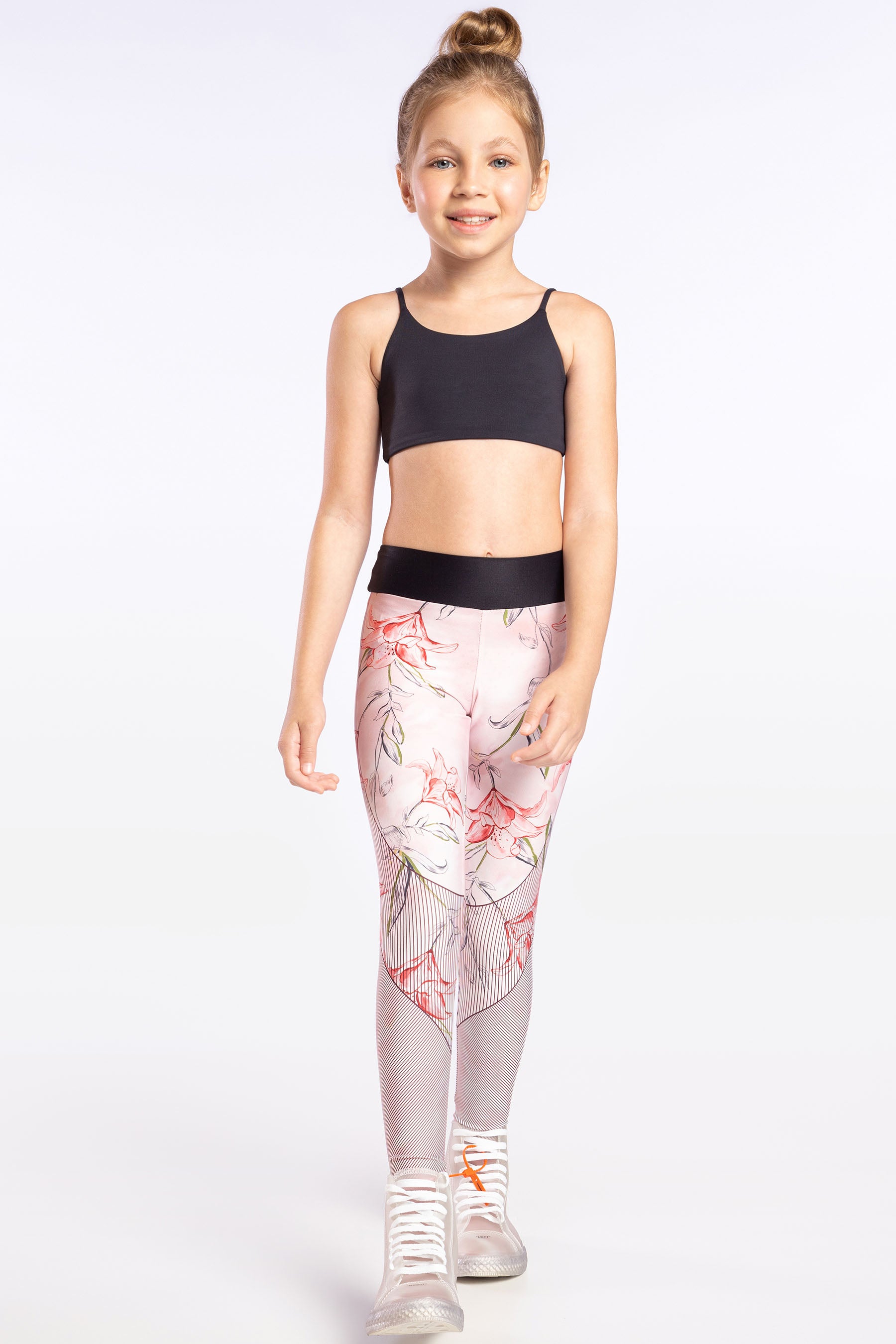 Kids Blossom Print Leggings - Soft Stretchy Comfort Pants for Girls - Perfect for Playtime, Dance Class & Everyday Wear