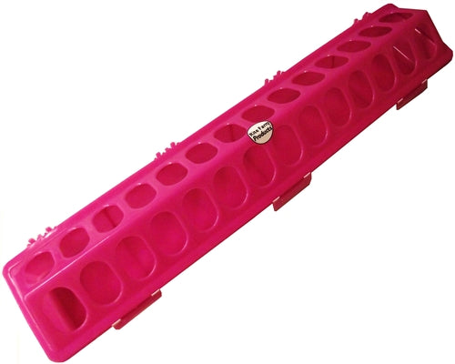 Rite Farm 20-Pack Pink Plastic Chicken Feeders for Chicks - Durable Poultry Feeder for Baby Chickens, Ducklings, and Small Birds - Perfect for Backyard Coops, Farms, and Pet Birds