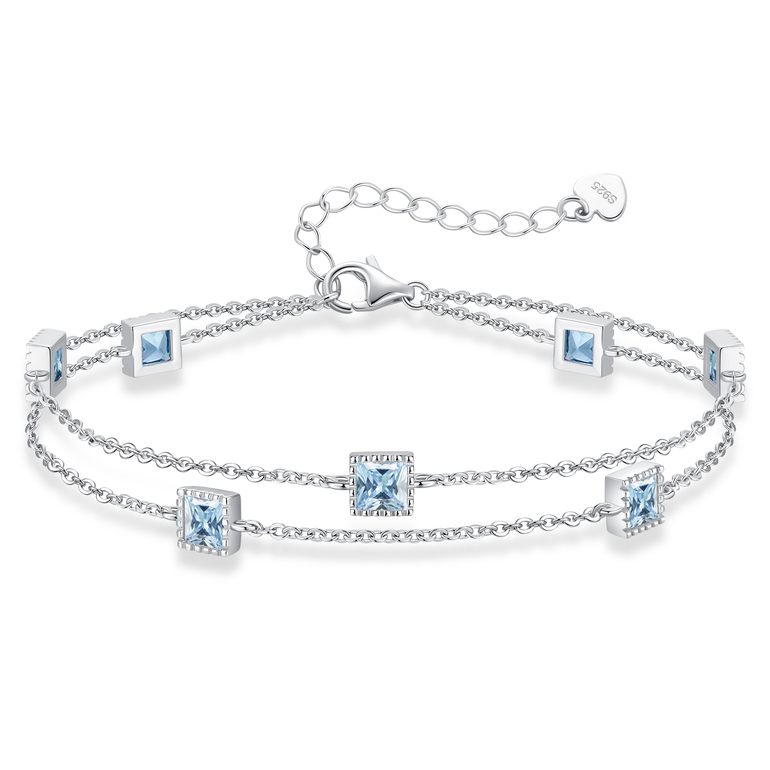 925 Sterling Silver Birthstone Bracelet for Women - Adjustable Charm Jewelry Gift for Her | Birthday, Anniversary, Christmas